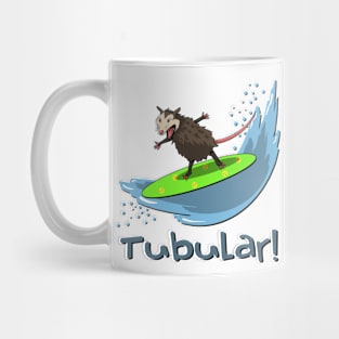 Surfing opossum tubular Mug